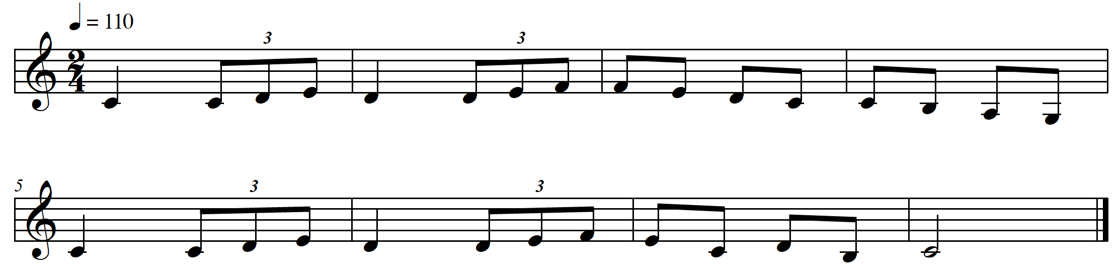 melodic dictation simple meter example 3 answer